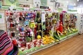 Pet Products in a pet supermarket. Royalty Free Stock Photo